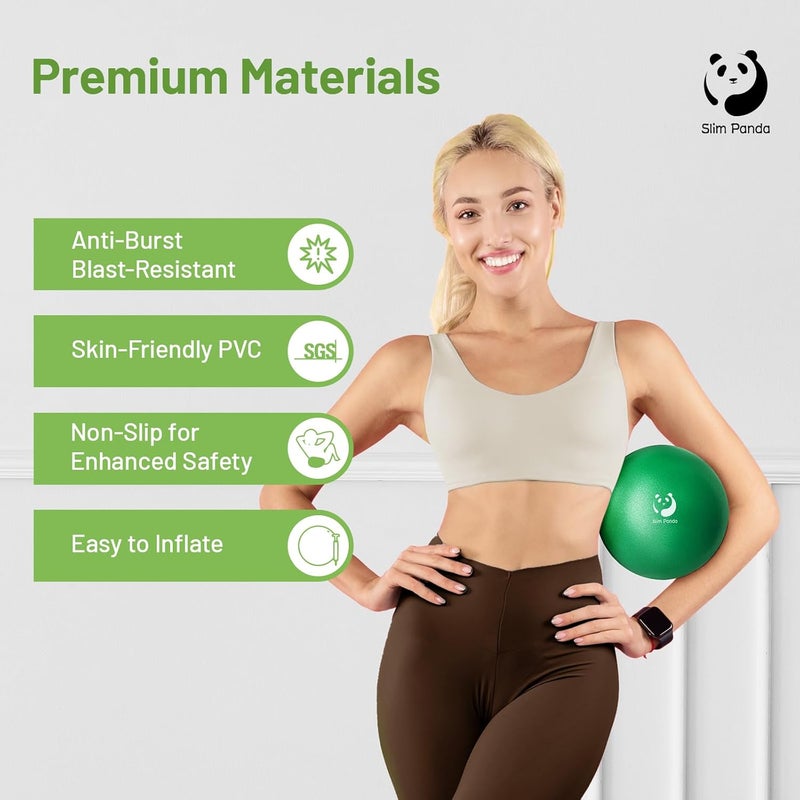 Slim Panda Pilates Ball, 9 Inch Small Exercise Ball, Anti Burst Mini Yoga Ball for Stability, Workout, Barre, Core Strength, Physical Therapy, Balance, Stretching - Image 2